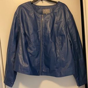 NWT Blue Leather Jacket